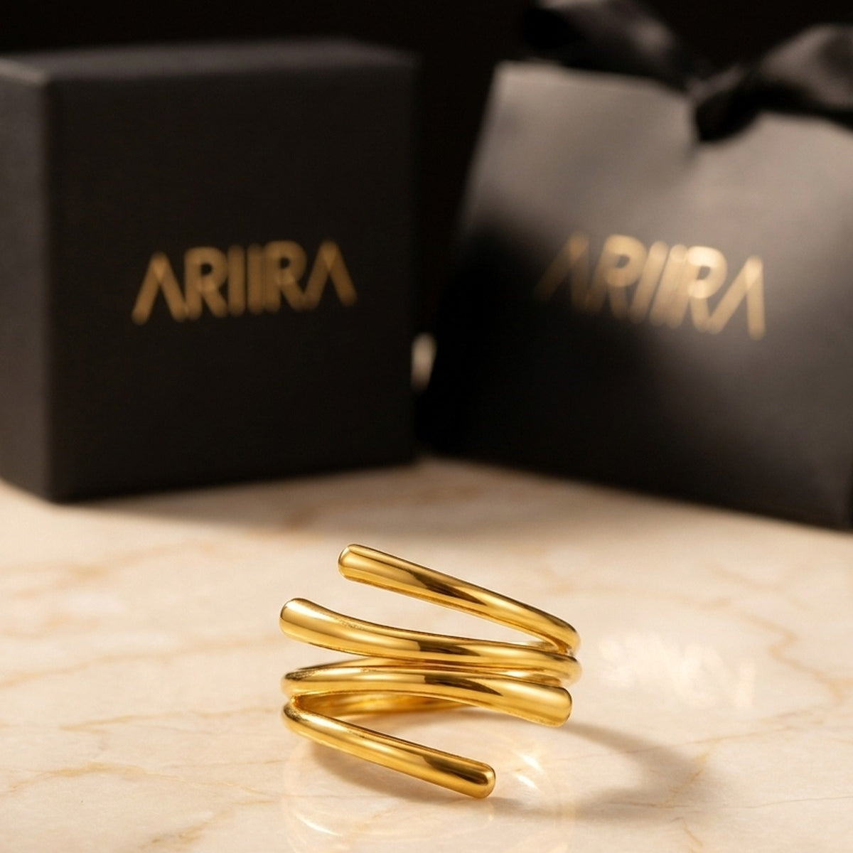 Gold Muhjra Swirl Open Ring