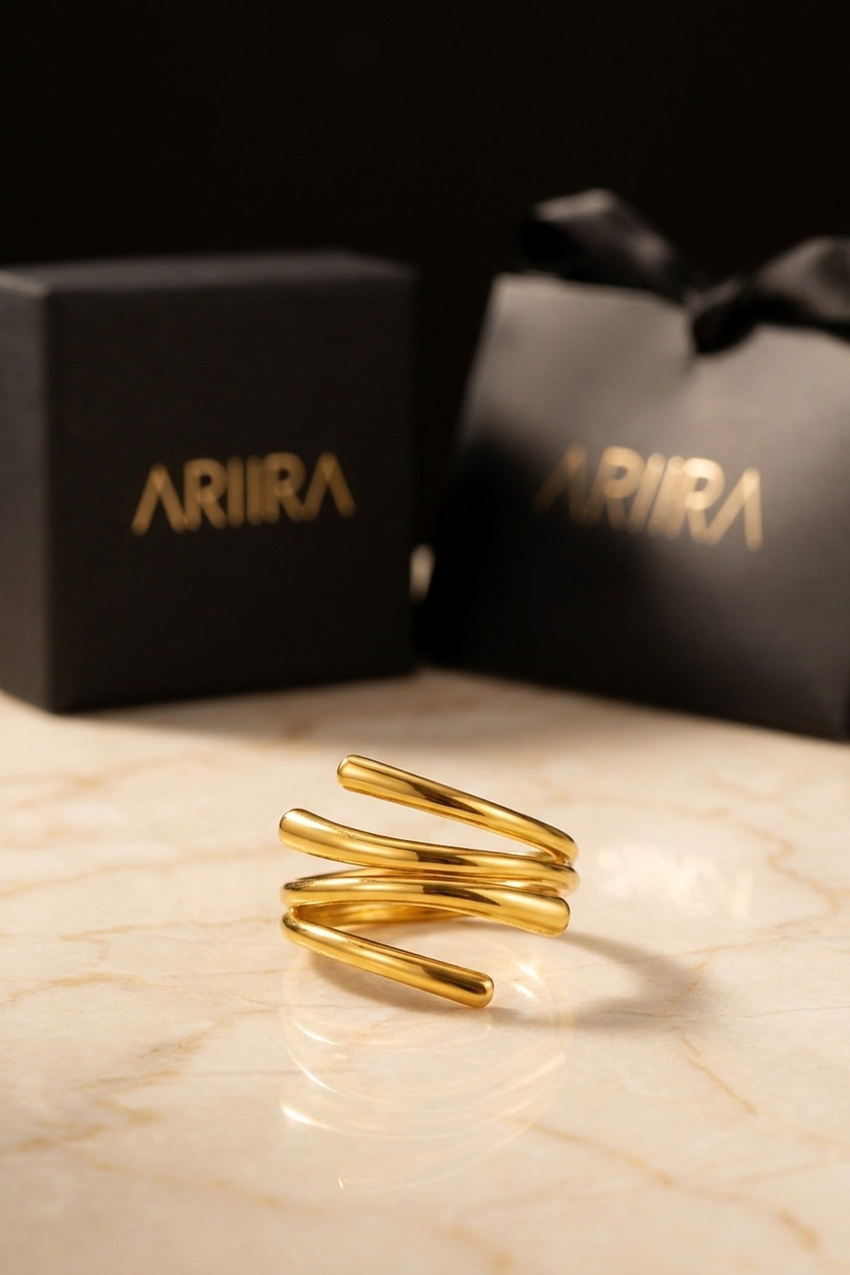 Gold Muhjra Swirl Open Ring