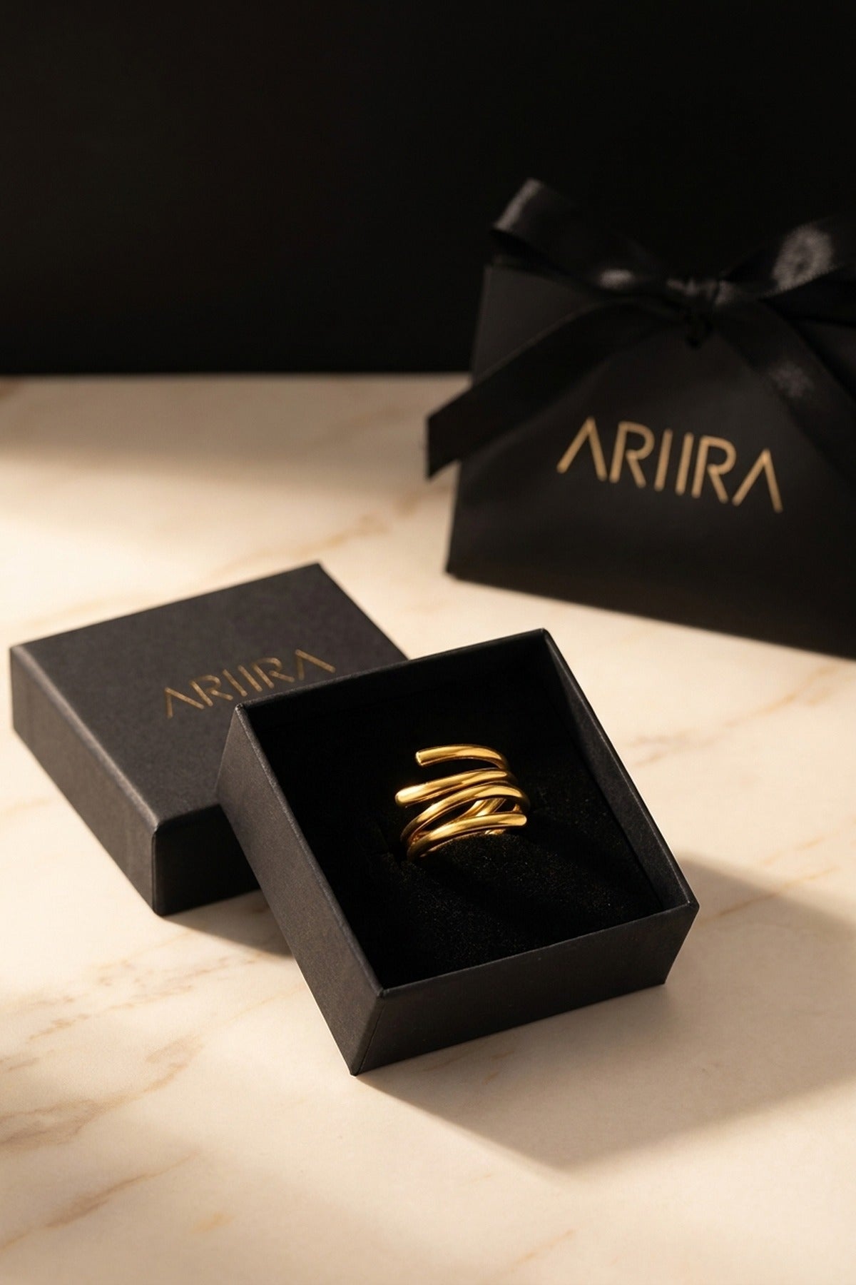 Gold Muhjra Swirl Open Ring