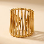 Gold Maureen Wide Openwork Cage Ring