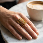 Gold Maureen Wide Openwork Cage Ring