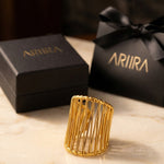 Gold Maureen Wide Openwork Cage Ring