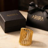 Gold Maureen Wide Openwork Cage Ring