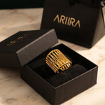 Gold Maureen Wide Openwork Cage Ring
