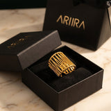 Gold Maureen Wide Openwork Cage Ring