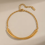 gold Philippa Gold Tone Curved Bar Chain