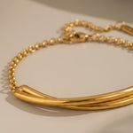 gold Philippa Gold Tone Curved Bar Chain