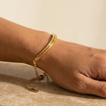gold Philippa Gold Tone Curved Bar Chain