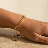 gold Philippa Gold Tone Curved Bar Chain