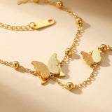 Gold Prudence Gold Tone Butterfly Hand Chain