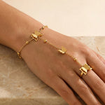 Gold Prudence Gold Tone Butterfly Hand Chain