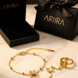 Gold Prudence Gold Tone Butterfly Hand Chain