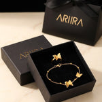 Gold Prudence Gold Tone Butterfly Hand Chain