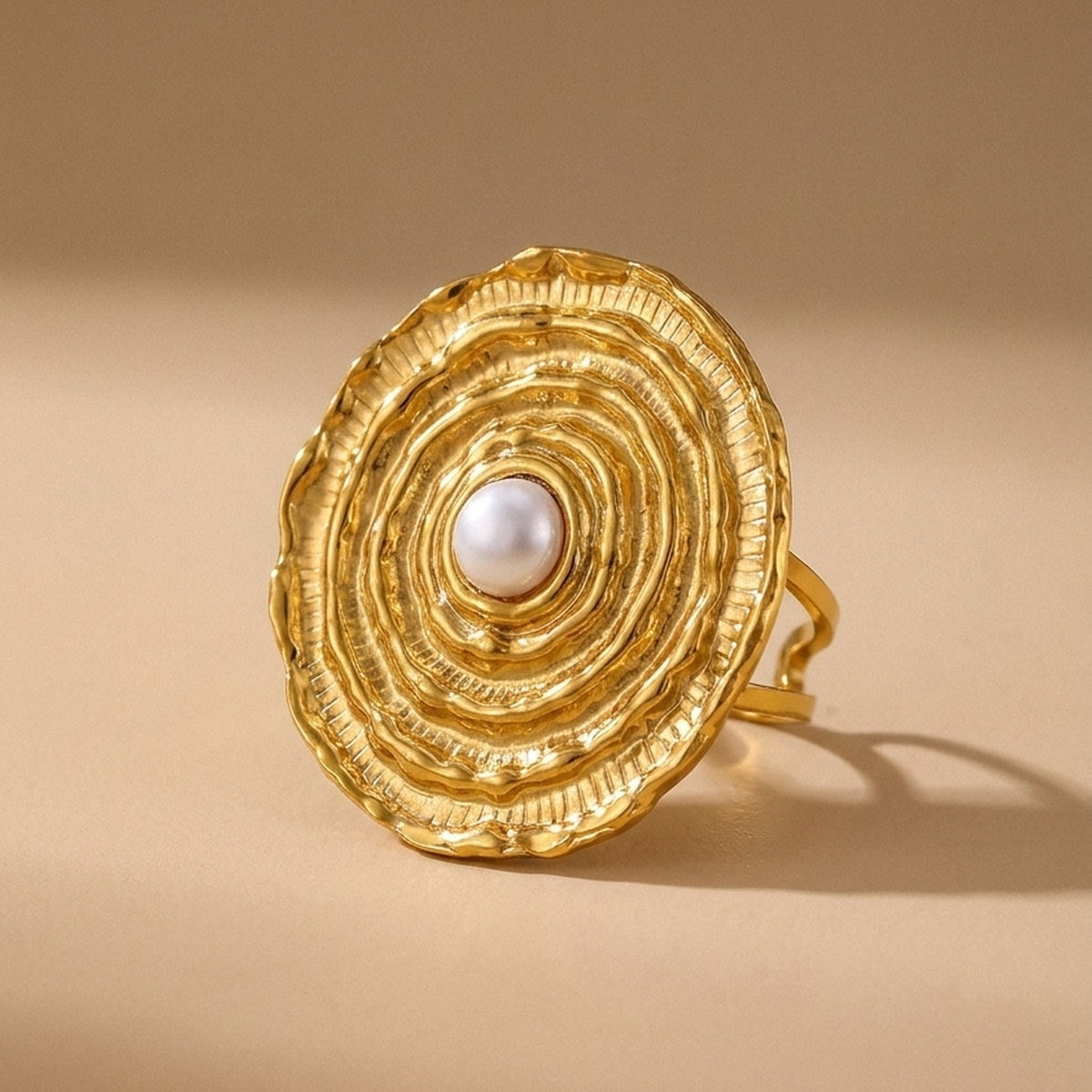 Gold Rosalind Gold Tone Textured Spiral Ring