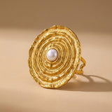 Gold Rosalind Gold Tone Textured Spiral Ring
