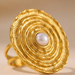 Gold Rosalind Gold Tone Textured Spiral Ring