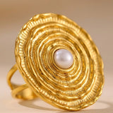 Gold Rosalind Gold Tone Textured Spiral Ring