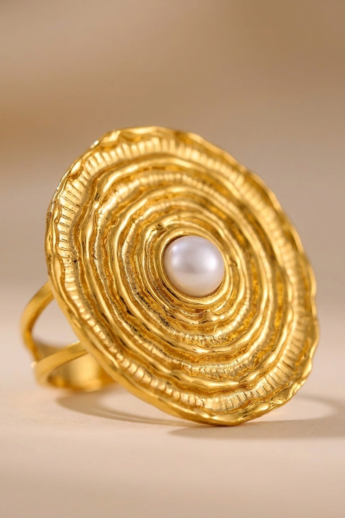 Gold Rosalind Gold Tone Textured Spiral Ring