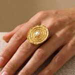 Gold Rosalind Gold Tone Textured Spiral Ring