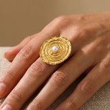 Gold Rosalind Gold Tone Textured Spiral Ring