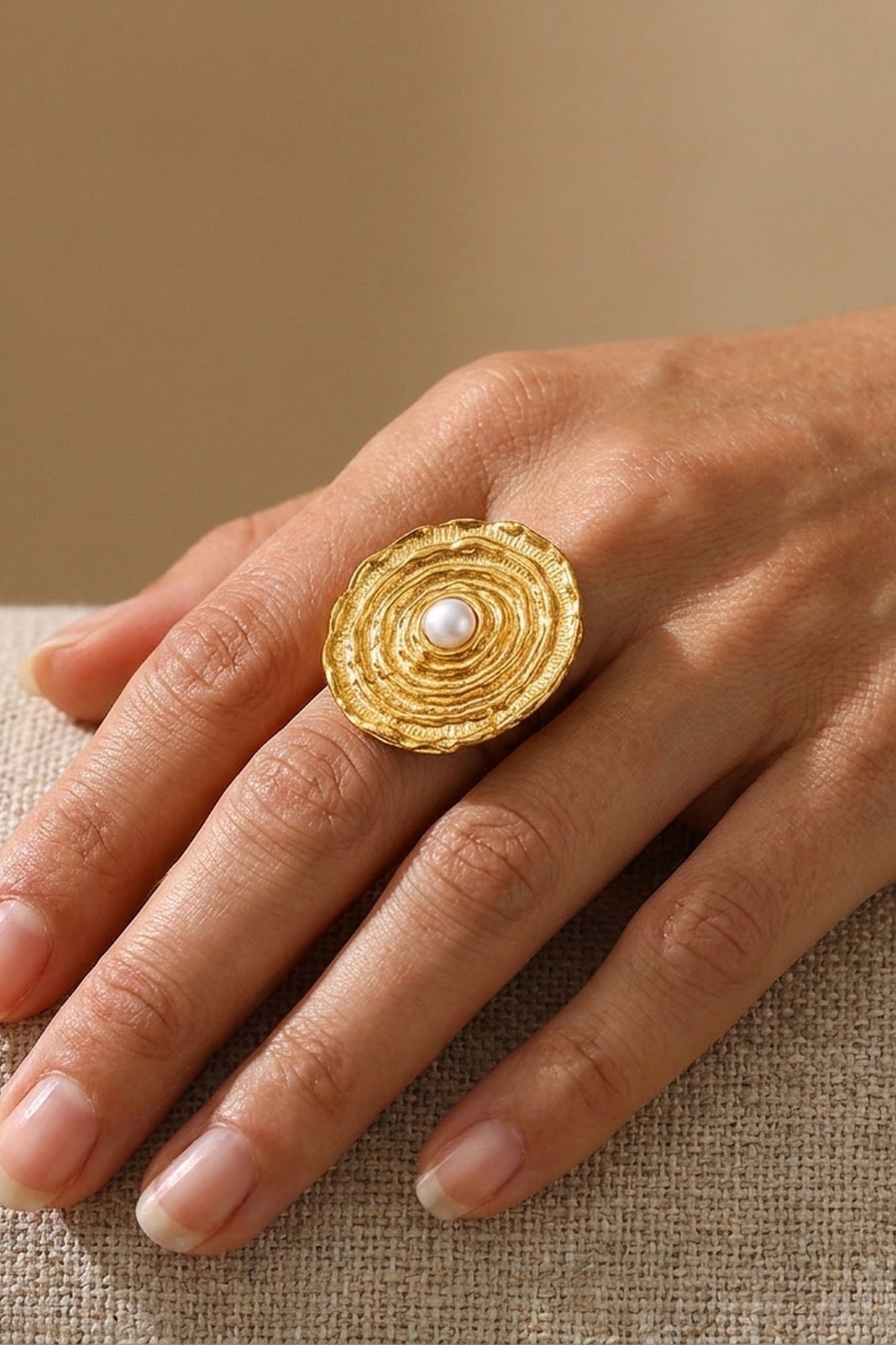 Gold Rosalind Gold Tone Textured Spiral Ring