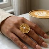 Gold Rosalind Gold Tone Textured Spiral Ring