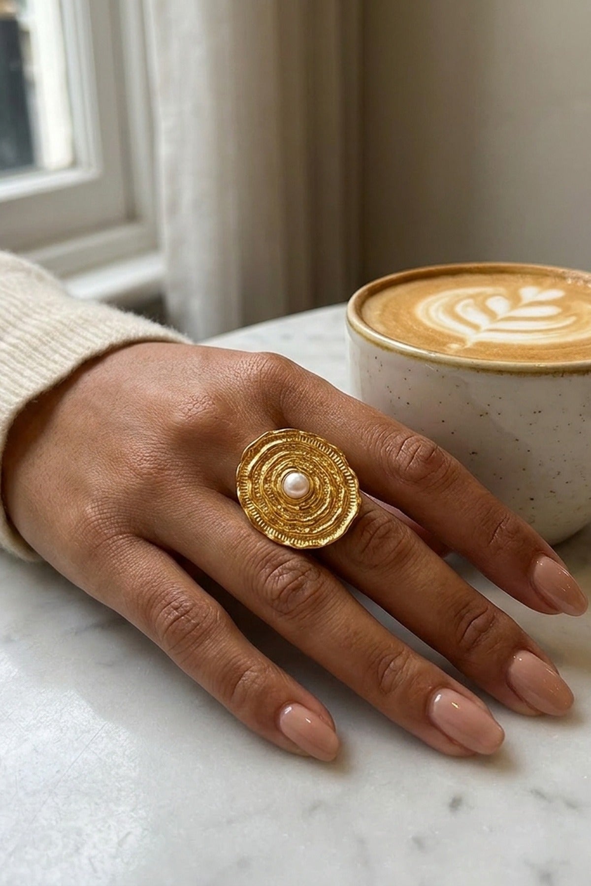 Gold Rosalind Gold Tone Textured Spiral Ring
