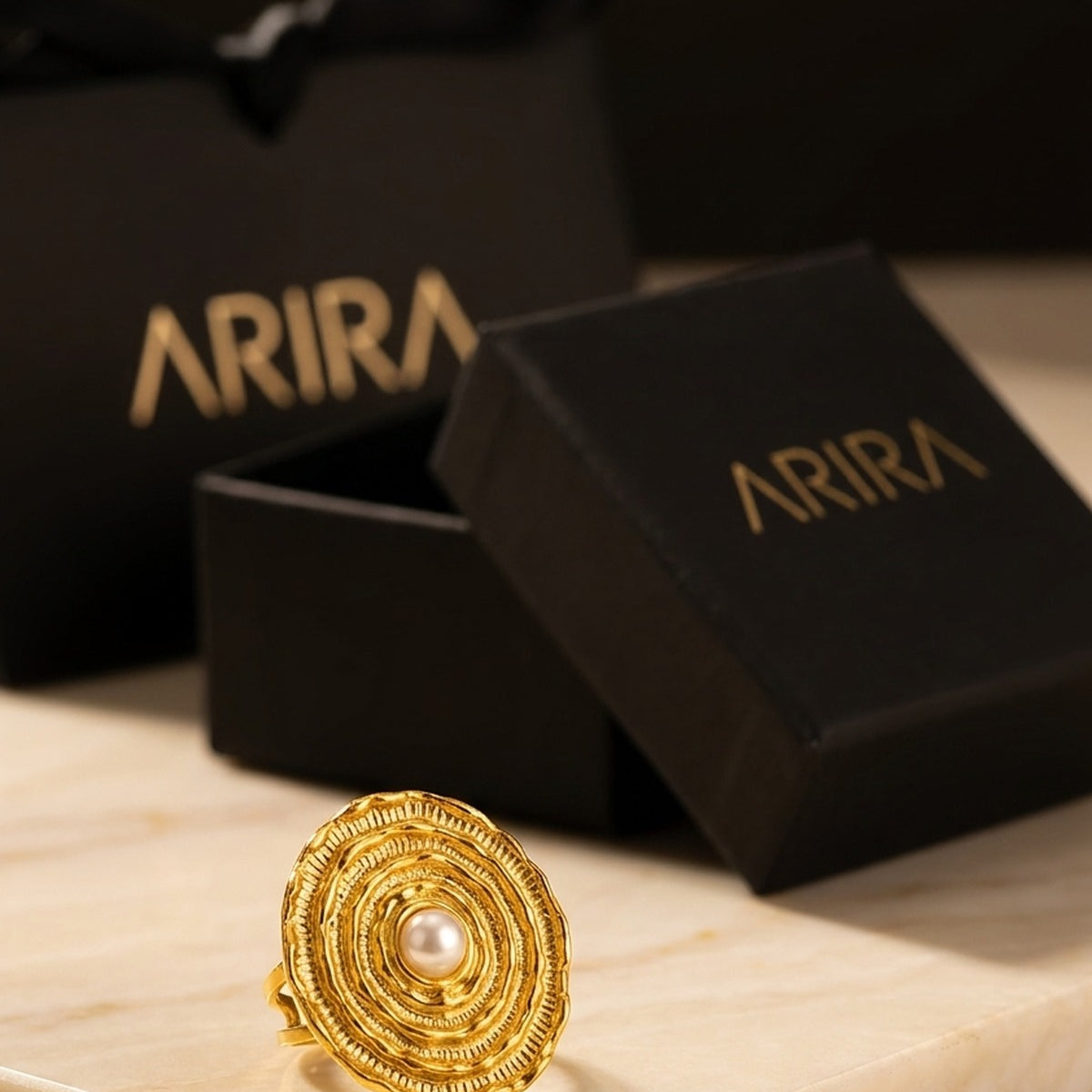 Gold Rosalind Gold Tone Textured Spiral Ring