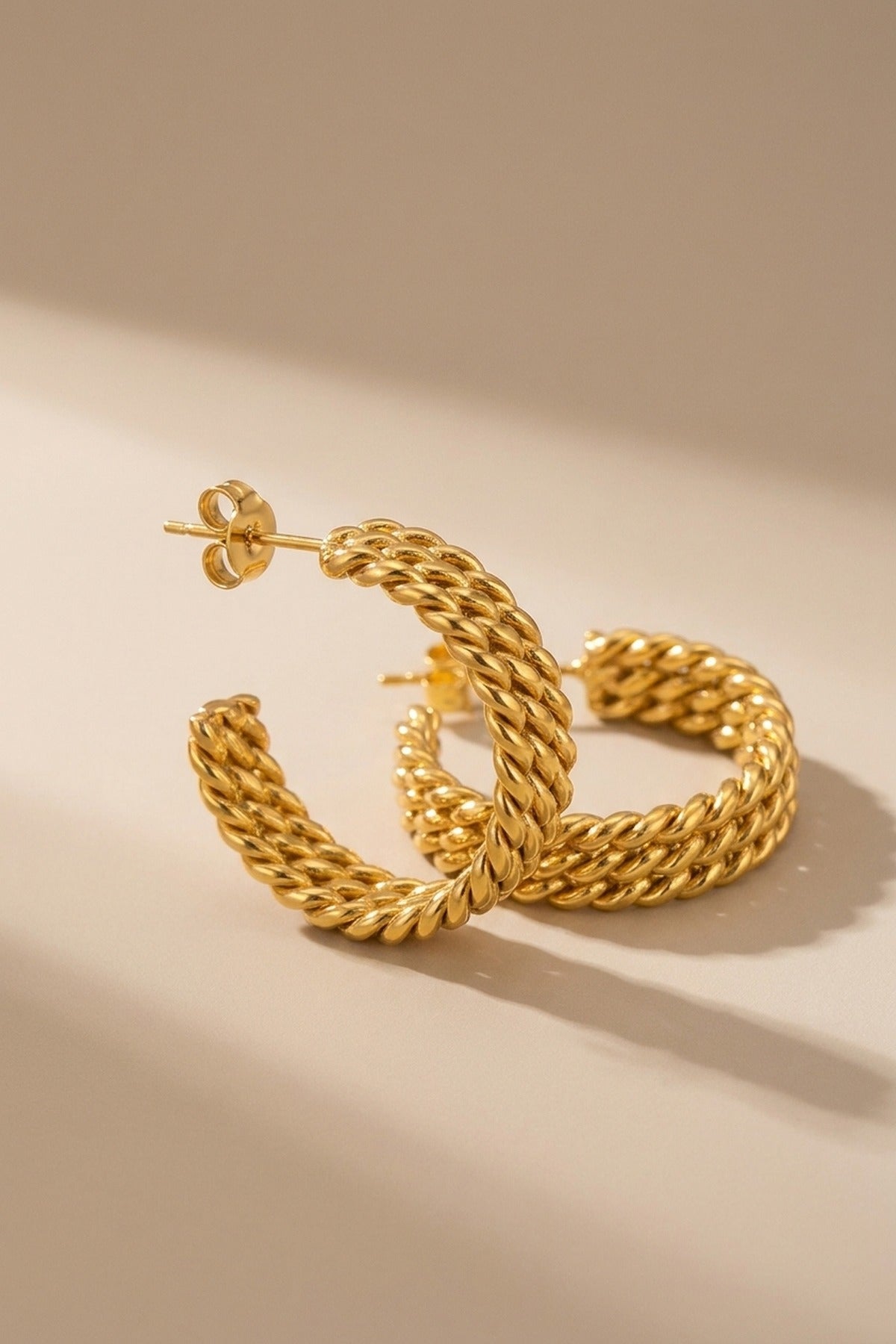 gold Rosemary Gold Tone Triple Row Twisted