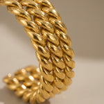 gold Rosemary Gold Tone Triple Row Twisted