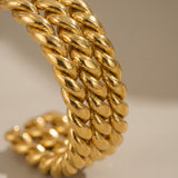 gold Rosemary Gold Tone Triple Row Twisted