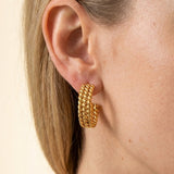 gold Rosemary Gold Tone Triple Row Twisted