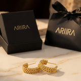 gold Rosemary Gold Tone Triple Row Twisted