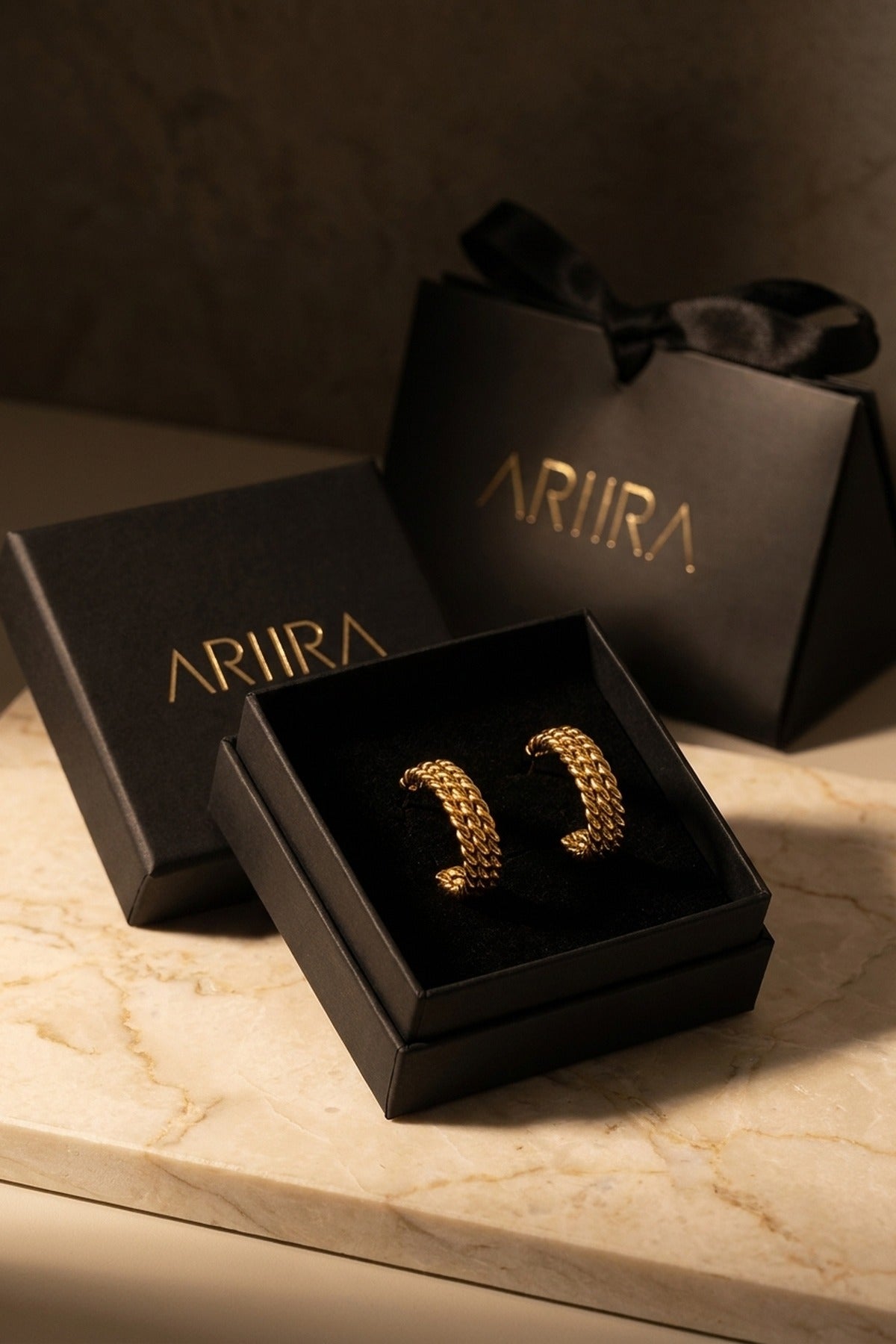 gold Rosemary Gold Tone Triple Row Twisted