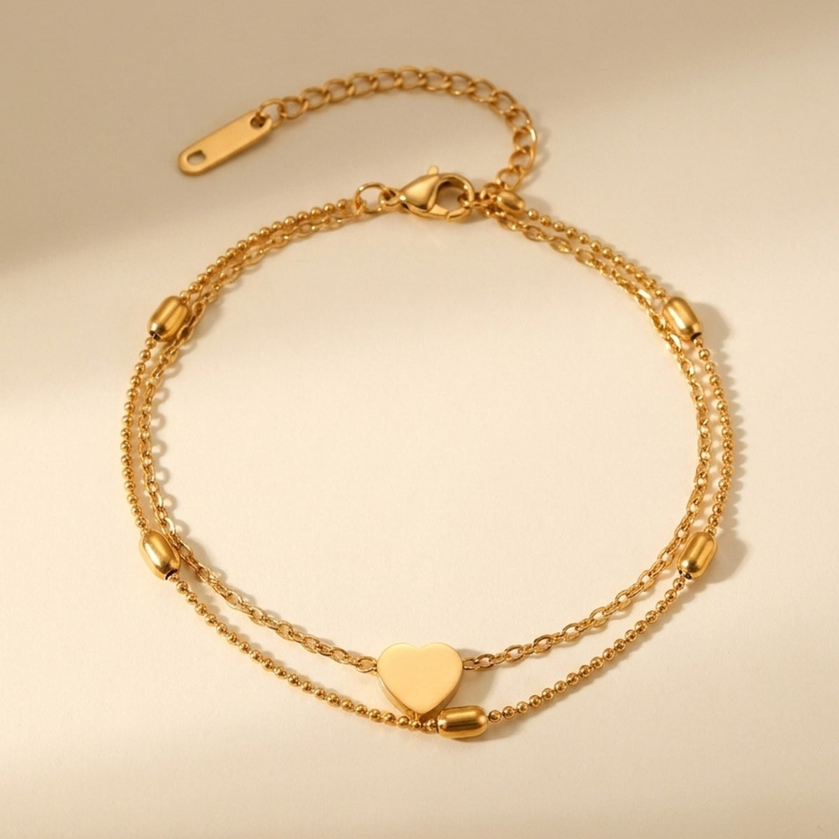 gold Susanna Gold Tone Double Layer Heart