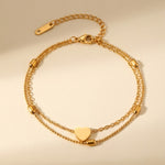 gold Susanna Gold Tone Double Layer Heart