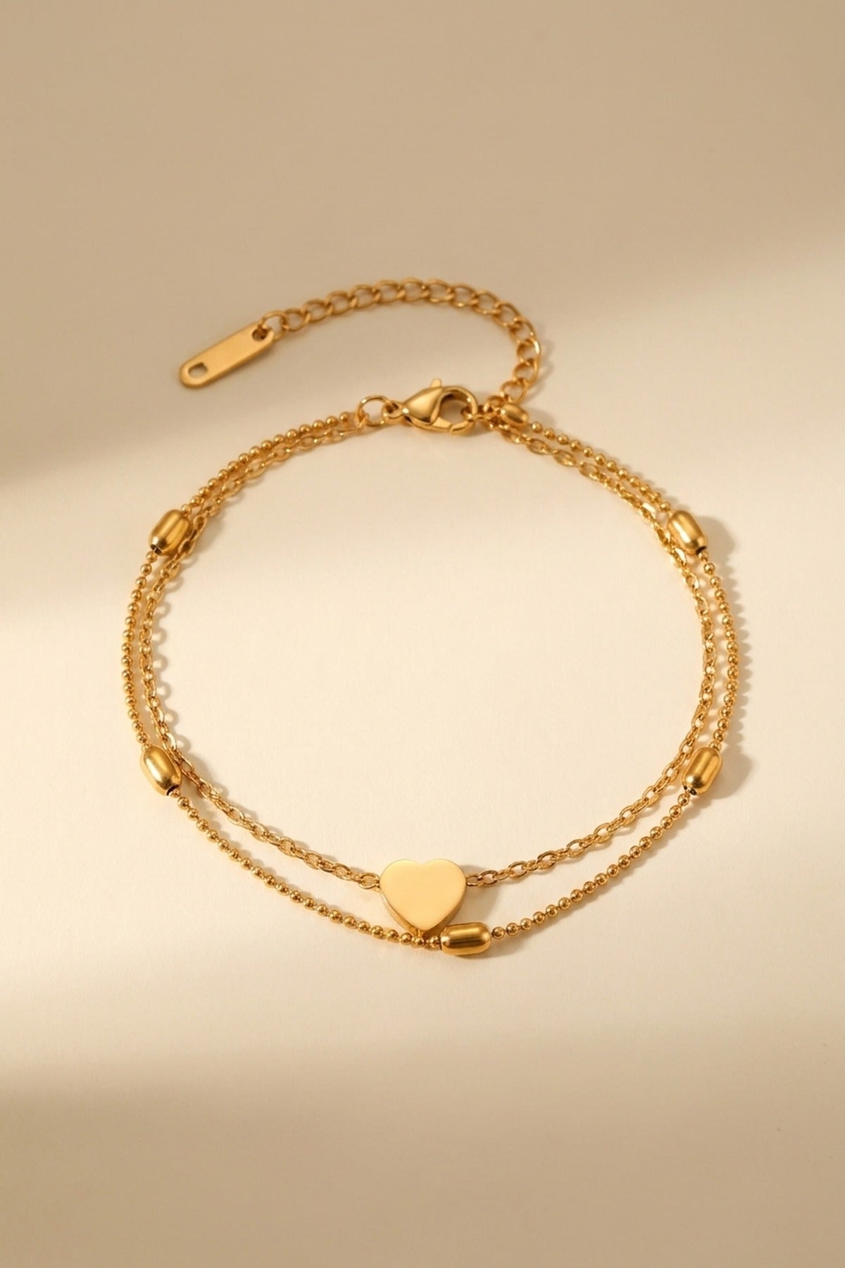 gold Susanna Gold Tone Double Layer Heart