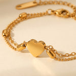 gold Susanna Gold Tone Double Layer Heart