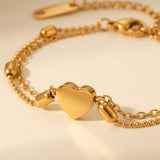 gold Susanna Gold Tone Double Layer Heart