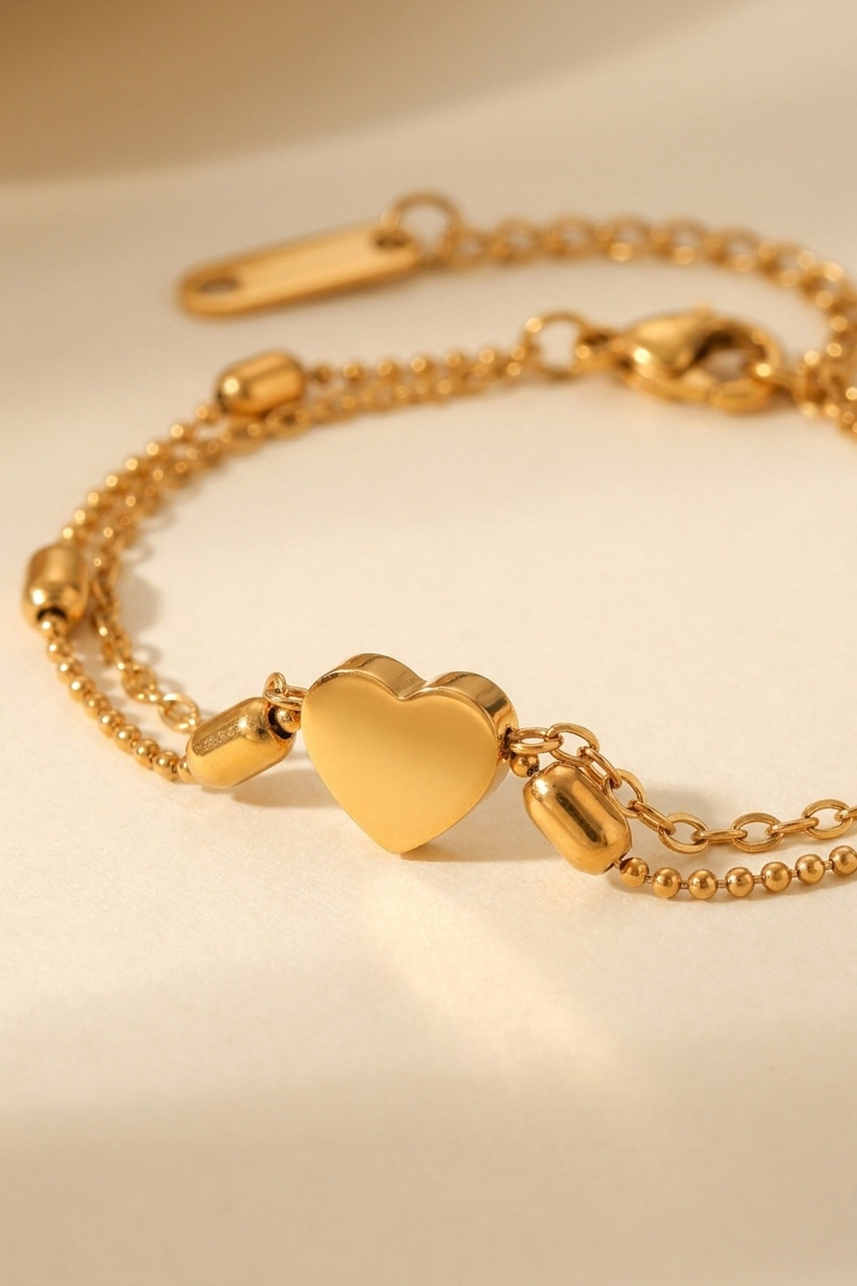 gold Susanna Gold Tone Double Layer Heart