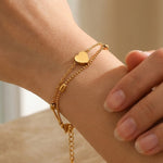 gold Susanna Gold Tone Double Layer Heart