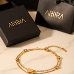 gold Susanna Gold Tone Double Layer Heart