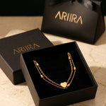 gold Susanna Gold Tone Double Layer Heart