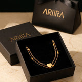 gold Susanna Gold Tone Double Layer Heart