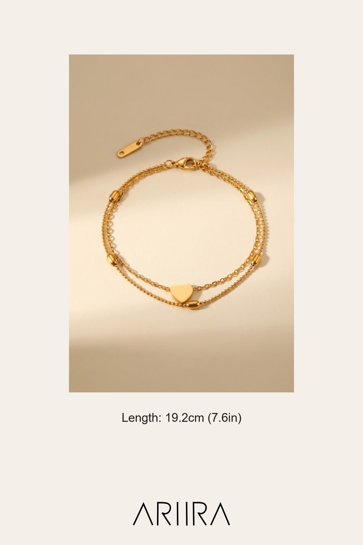 gold Susanna Gold Tone Double Layer Heart