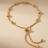 gold Virginia Gold Tone Adjustable Beaded Bolo