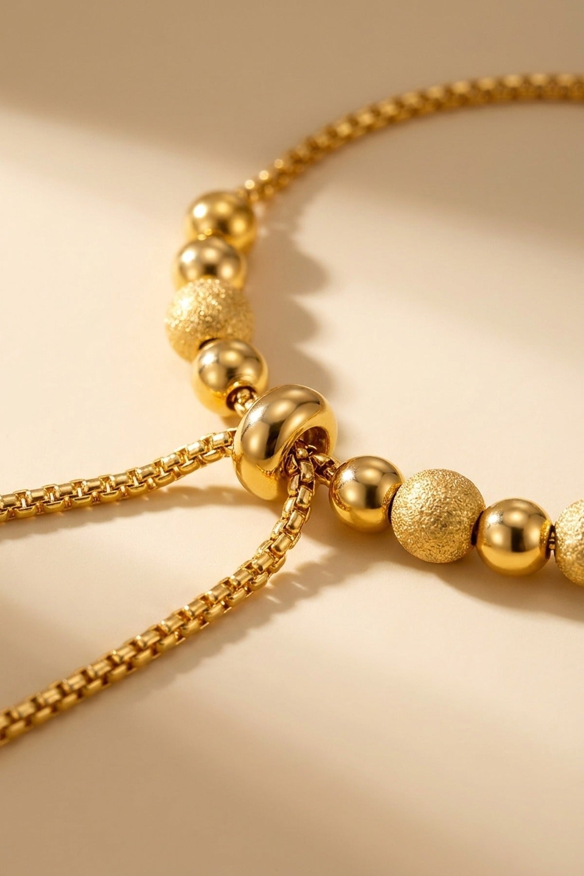 gold Virginia Gold Tone Adjustable Beaded Bolo