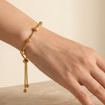 gold Virginia Gold Tone Adjustable Beaded Bolo