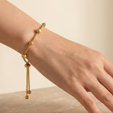 gold Virginia Gold Tone Adjustable Beaded Bolo