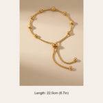 gold Virginia Gold Tone Adjustable Beaded Bolo